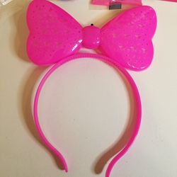 Minni Mouse Hot Pink Light Up Headband  Headpiece New