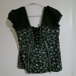 EUC hot Topic 1x Corset Top Goth Punk Rock 