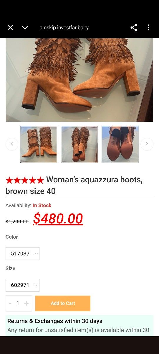 Women's Fringe Boots Size 5/6