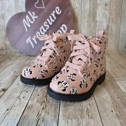 NWT DISNEY GIRLS PINK MINNIE MOUSE BOOTS SIZE 6 TODDLER
