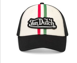 Von Dutch Euro Stripe Trucker Hat - Cream