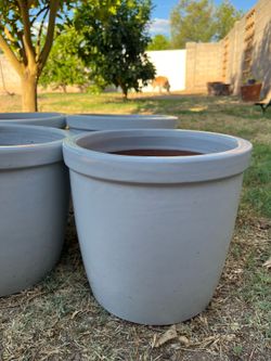 12” Ceramic Planter Pots, Set of 4