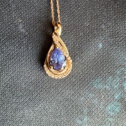 Rose Gold tanzanite Necklace $250