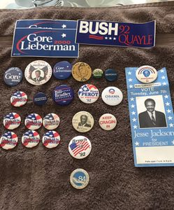 Political Campaign Buttons and Stickers