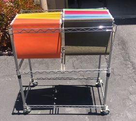 Rolling cart/Colored hanging Folders