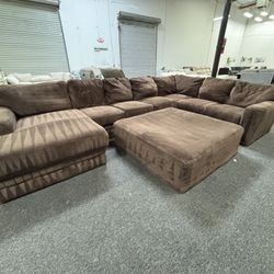 Brown Sectional Couch - Free Delivery 