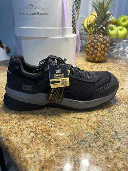 Cat Work Shoes Brand New Bk/yellow Steel Toe  Original Shoes Size 8 Men 