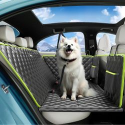 Dog Car Seat Cover for Back Seat, Upgraded Sofa Leather, Back Seat Extender for Dogs 52.4 * 24.4in, Foldable in The Car, Hard PVC Panels Bottom Suppor