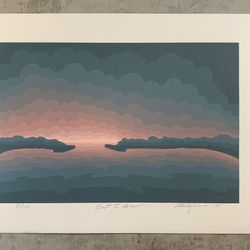 Listed Roy Ahlgren Original 1988 Signed Serigraph Print "Out to Sea" 85/100