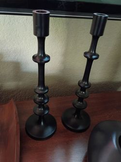 Pair of Metal Candlestick Holders