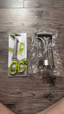 5-Blade Herb Cutter Scissors with Safety Cover And Pineapple Cutter Tool