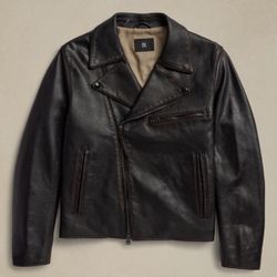 Banana Republic Arroyo Leather Moto Jacket Size small ESPRESSO BROWN