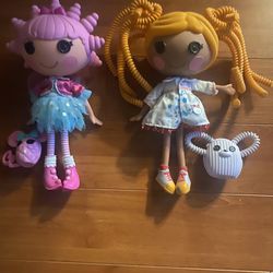 Pair Of 2 Large Lalaloopsy Dolls With Their Pet In Excellent Condition 