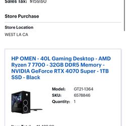 HP OMEN 40L Gaming PC – RTX 4070 Super – 32GB RAM
