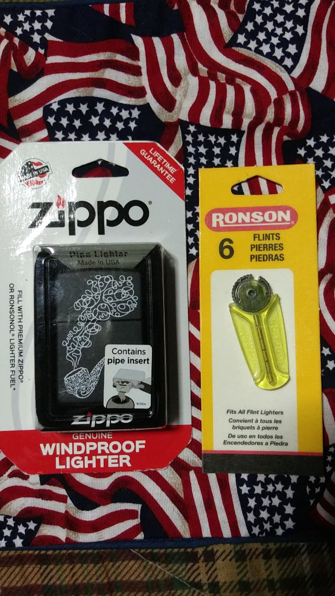 Brand new zippo and pack of flints