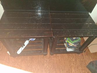 2 wooden tables