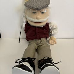 Grandpa Grandparent Golfer Puppet Sunny & Co 28" Full Body Includes Stick