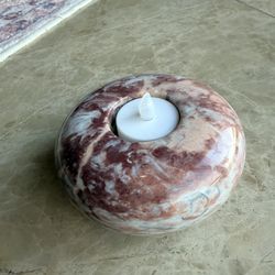 Red Marble Candle Holder