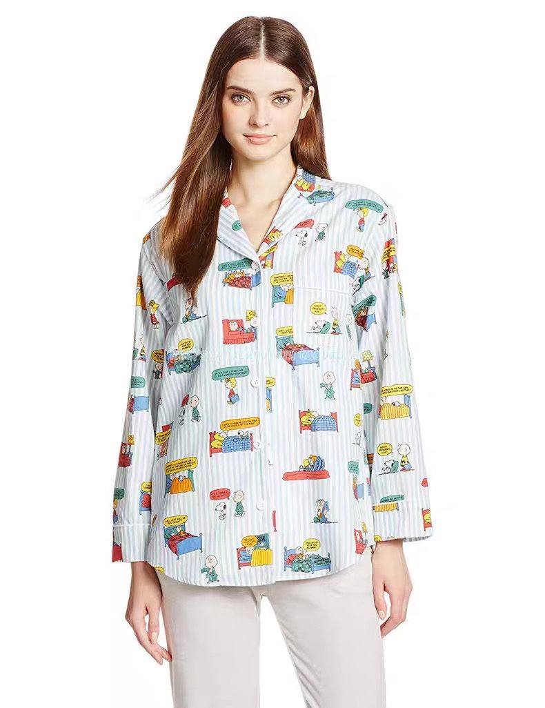 Snoopy Cotton Pajama Set - Long Sleeve Top & Pants - Brand New