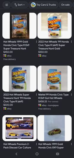 Hotwheels 99 honda Civic type r