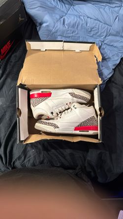 Jordan 3 White/Fire Red Size 6.5