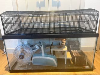 Hamster Habitat with all accessories, food and bedding. Normal use. Great condition . “Everything but the Hamster”