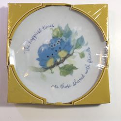 Vintage Bluebird Porcelain Plate Lasting Memories