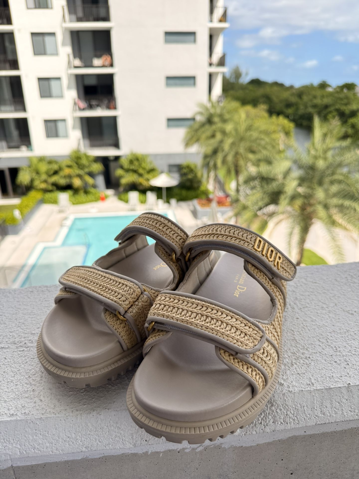 DIOR raffia sandals