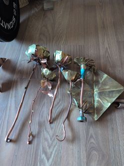 Hand made roses made of copper