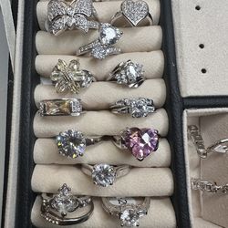 .925 silver cubic zircona ring