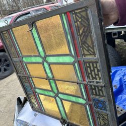 1800S Stained Glass Window Out Of Church