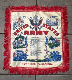 Vintage Army Sweetheart Pillow Cover