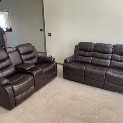 Brand New Leather Sofa And Love Seat   Free Delivery 