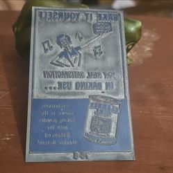 Vintage Clabber Girl Baking Powder Letterpress Print Block