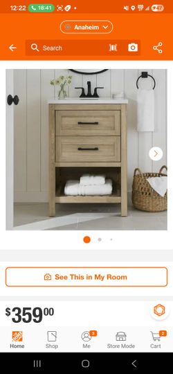 Autumn 24 in. Single Sink Weathered Tan Bath Vanity with White Engineered Stone Top (Assembled)