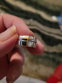 Silver Ring With Cross On It Size 11