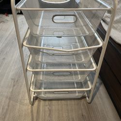 4-Drawer Metal Mesh Storage