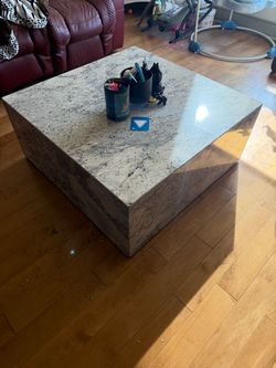 Modern Solid Granite Plinth Coffee Table – (Moving Need Gone ASAP)