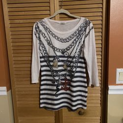 Striped Tunic Top Size Medium