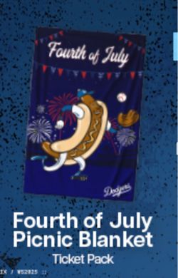 LA Dodgers 4th of July picnic blanket