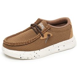 Apakowa Kids Slip-On Casual Shoes Brown Size 13