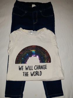 Toddler jeans & long sleeve 3T