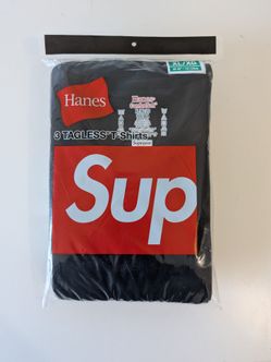 Supreme X Hanes Black Tagless 3 Pack Tee | Mens XLarge