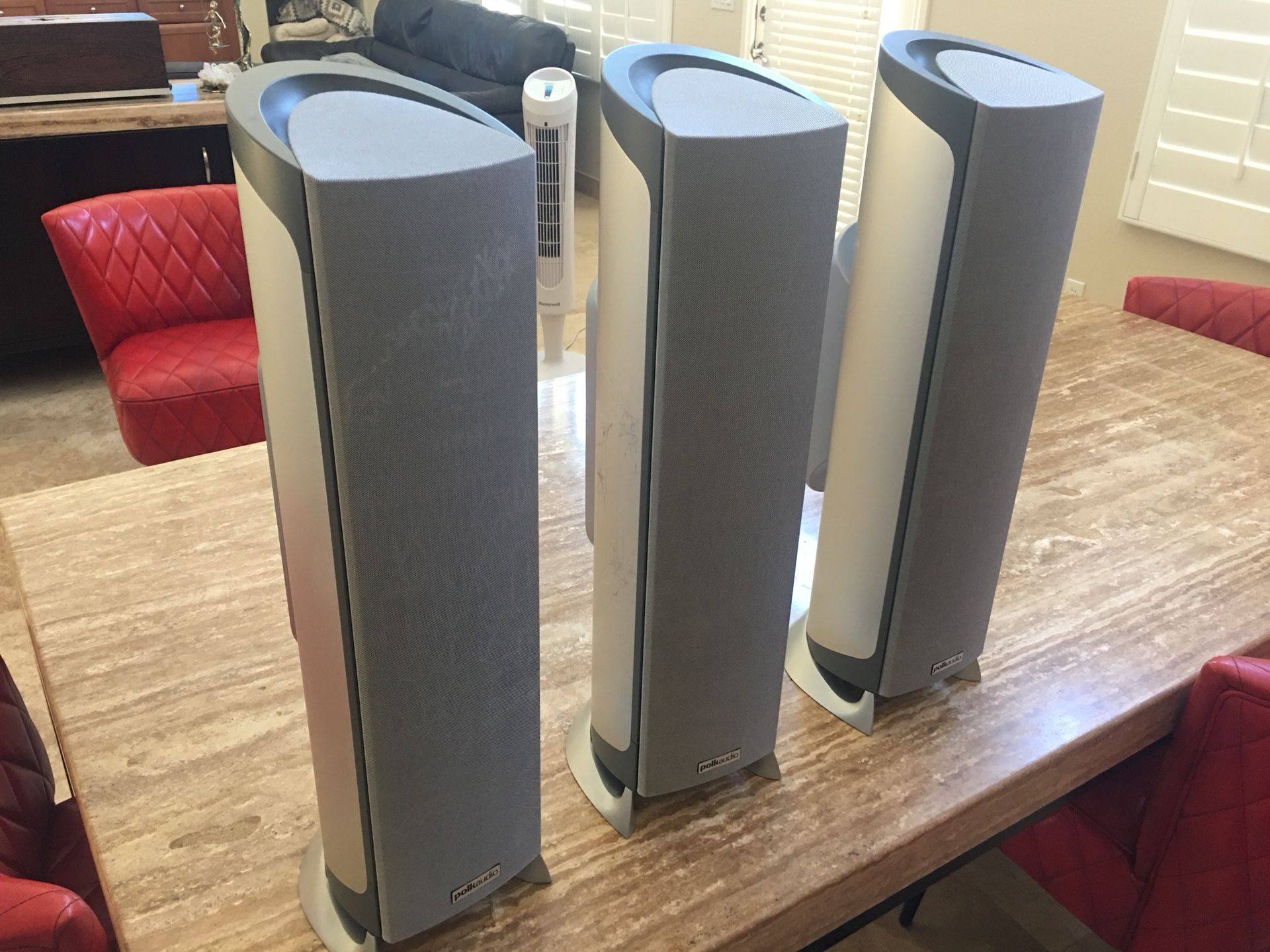 3 Polk Audio RM7300 Satellite Speaker 2-Way Passive Titanium Color - Great Shape
