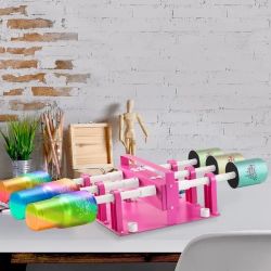 6 Cup Turner for Crafts Tumbler, Multiple Tumbler Turner DIY Glitter Epoxy Resin Tumblers, Epoxy Pen Turner Attachment with Silent Motor Two-way Rotat