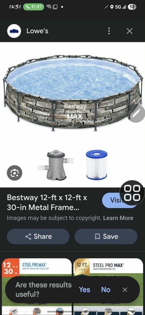 12 Ft Pool With Pump All Accessories Ladder