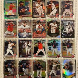 Cleveland Guardians 40 Card Baseball Lot! Rookies, Prospects, Refractors, Prizms, Autographs, Short Prints, Variations & More!