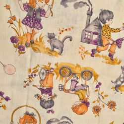 Fa-54 Vintage Cotton Holly Hobbie Style Fabric