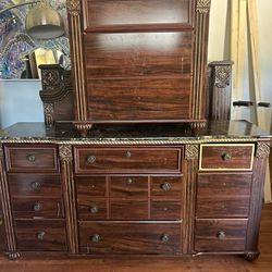 Dresser/Mirror and Side Table