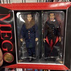 NEW Mego Hammer Horror Dracula & Van Helsing 8\" Action Figure 2-Pack (Collectible Coin)